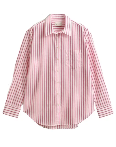 Gant - Rel Classic Stripe Skjorte - Bright Fuschia